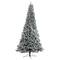 9.5ft. Pre-Lit Flocked British Columbia Mountain Fir Artificial Christmas Tree, Multicolor Globe Bulbs